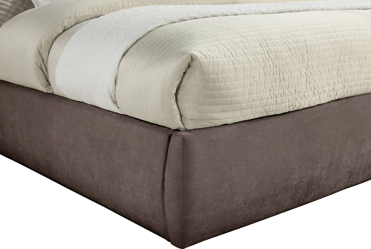 Adam - Chenille Fabric Bed With 89" Headboard