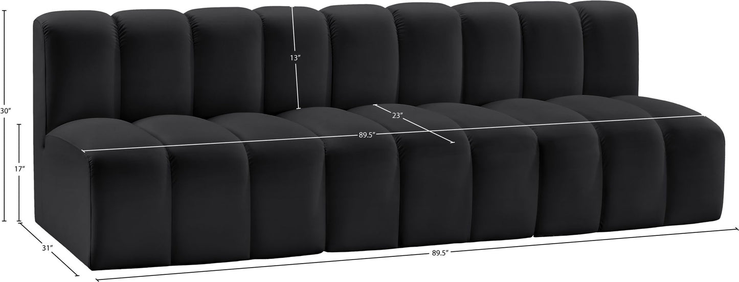 Arc - Faux Leather 3 Seats Modular Sofa