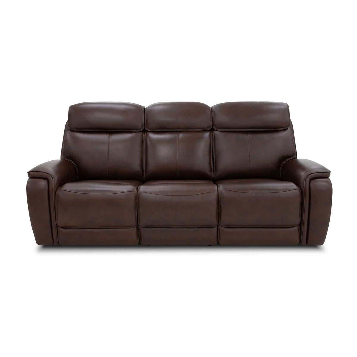 Walker - Power Reclining Sofa With Console, Power Headrest & Lumbar - Dark Brown