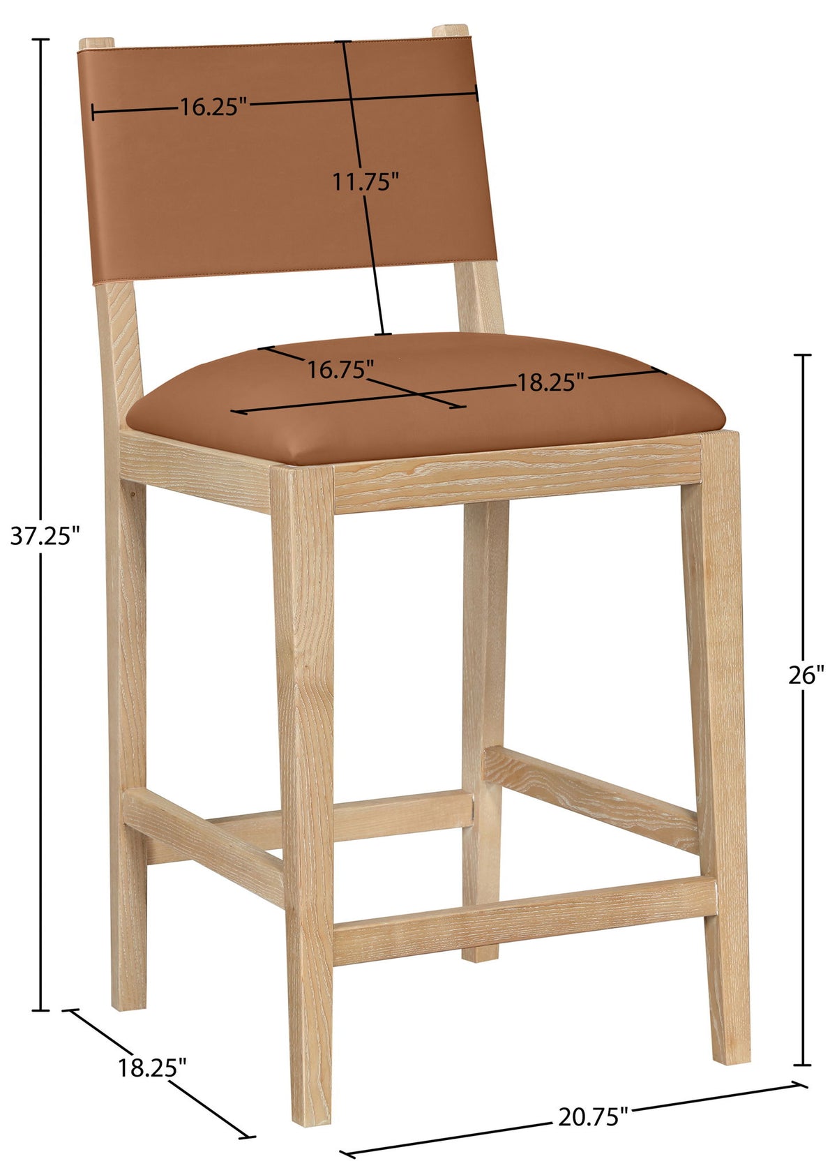 Avon - Vegan Leather Counter Stool
