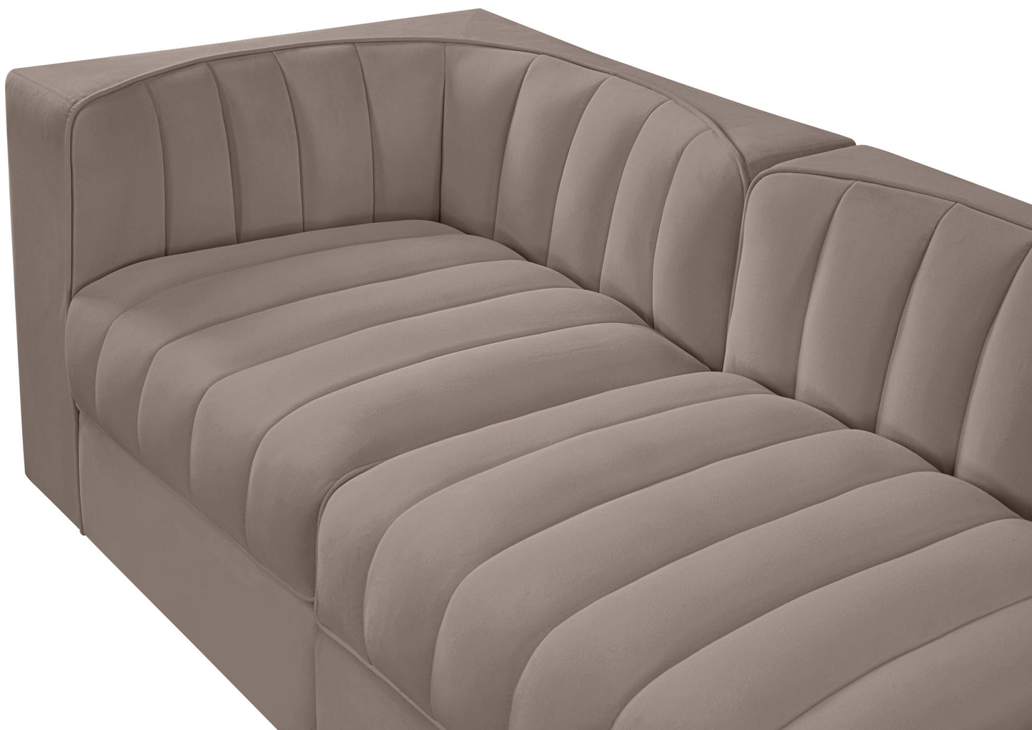 Rummi - Velvet Performance Fabric Upholstered 5 Piece Modular Sofa