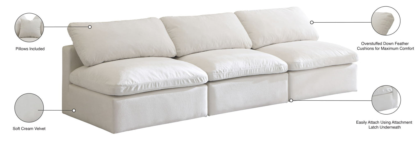Plush - Modular Armless 3 Seat Sofa