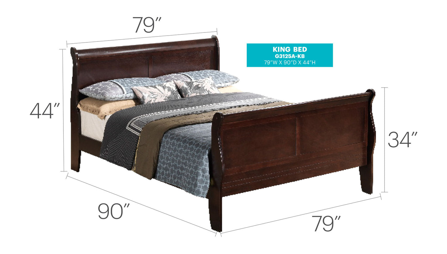 Glory Furniture - Louis Phillipe - Sleigh Bed