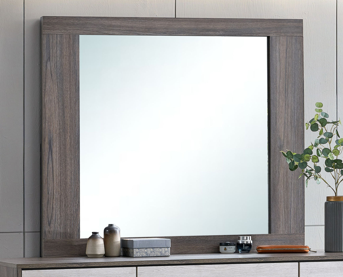 Aberdeen - Mirror - Gray / Oak