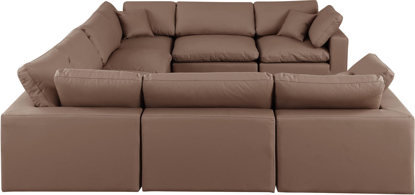 Comfy - 8 Piece Faux Leather Modular Sectional