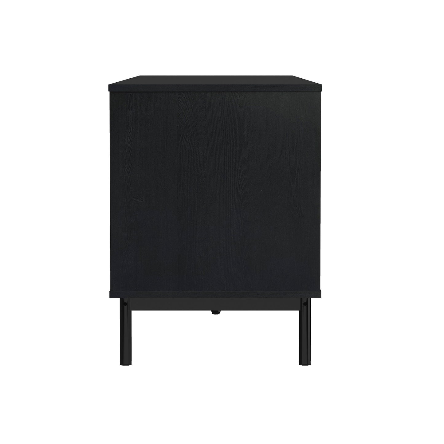 Arvon - 71" TV Stand With Metal Legs - Black and Natural