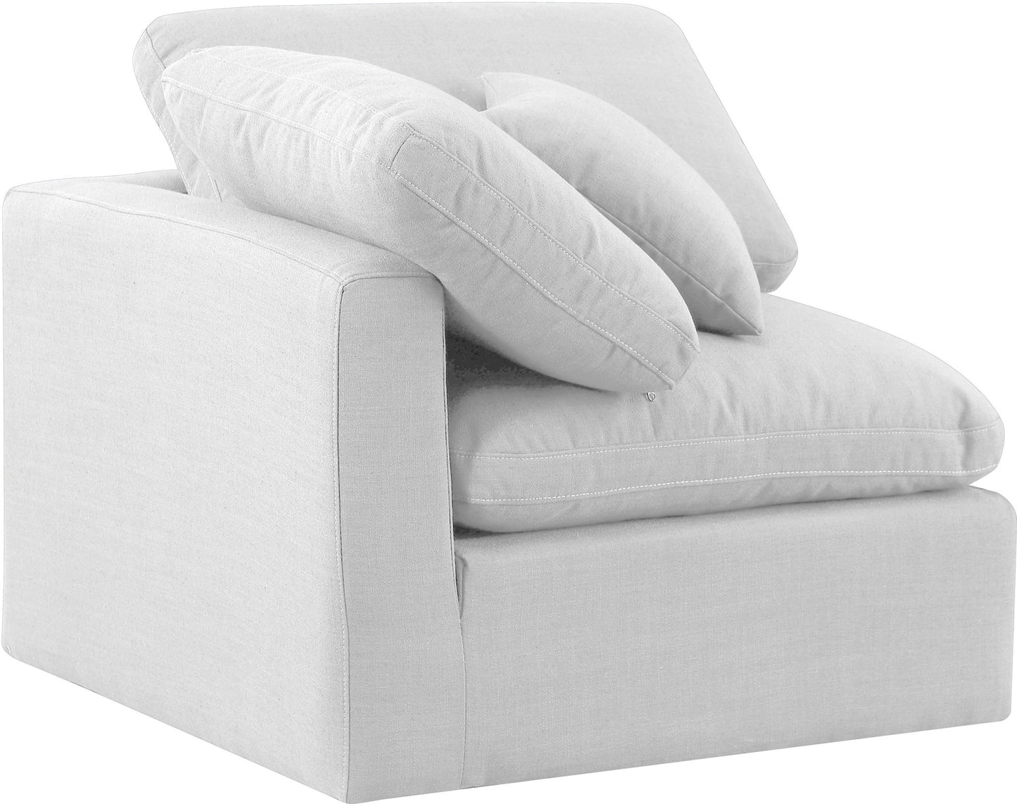 Indulge - Linen Corner Chair - White