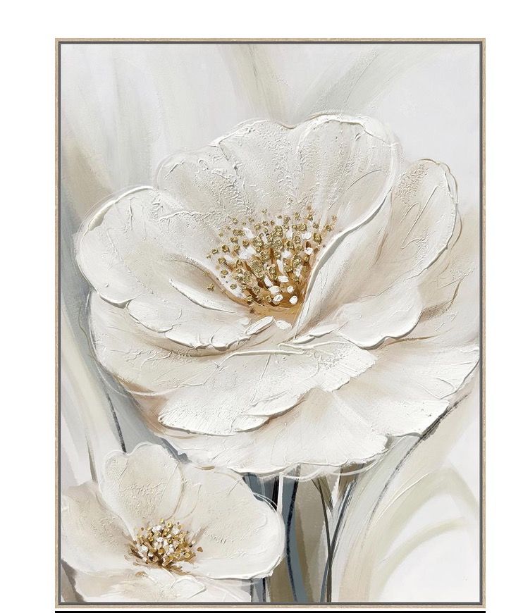 Framed Canvas Radiant Petals - Natural