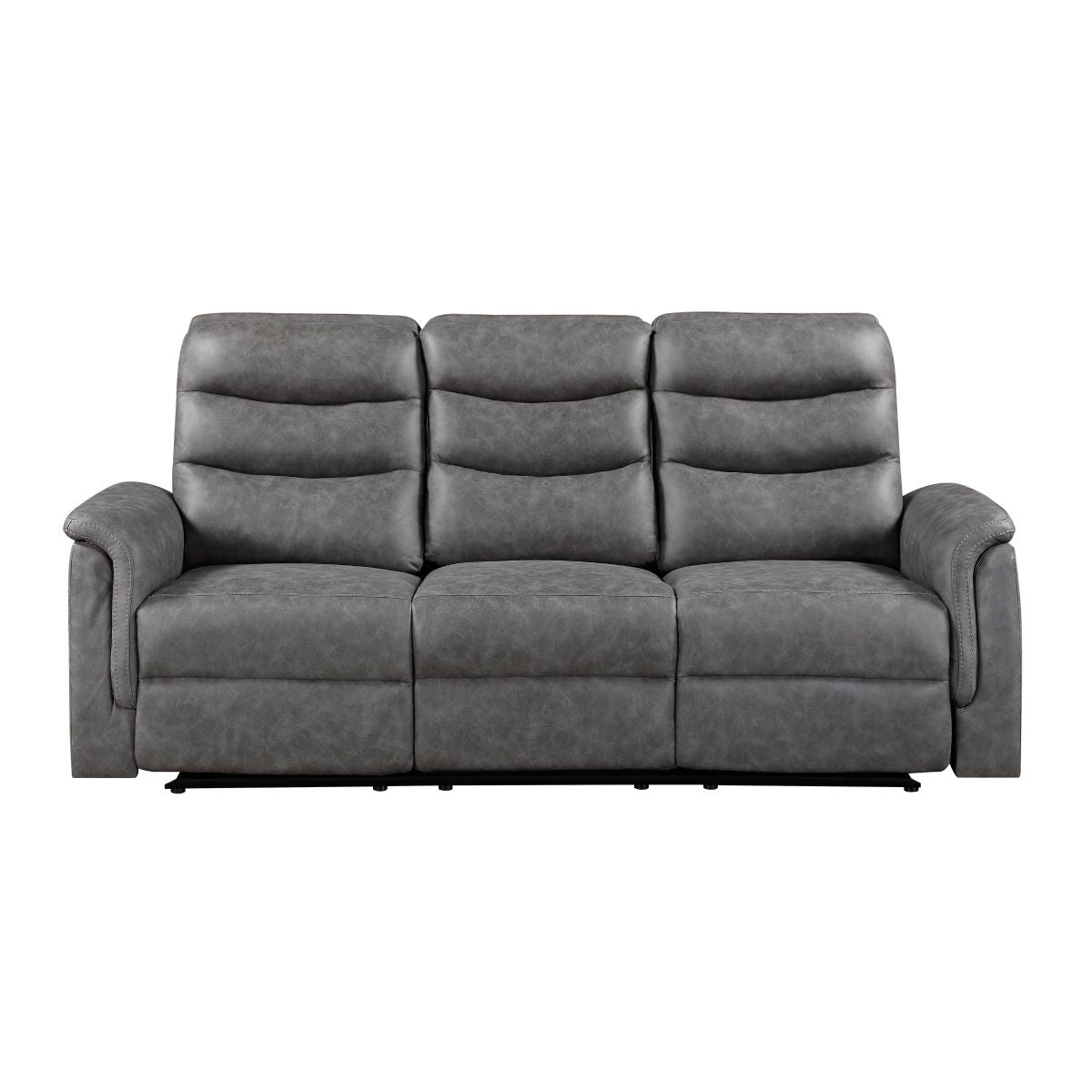 Metric Double Reclining Sofa with Drop-down Cup Holders