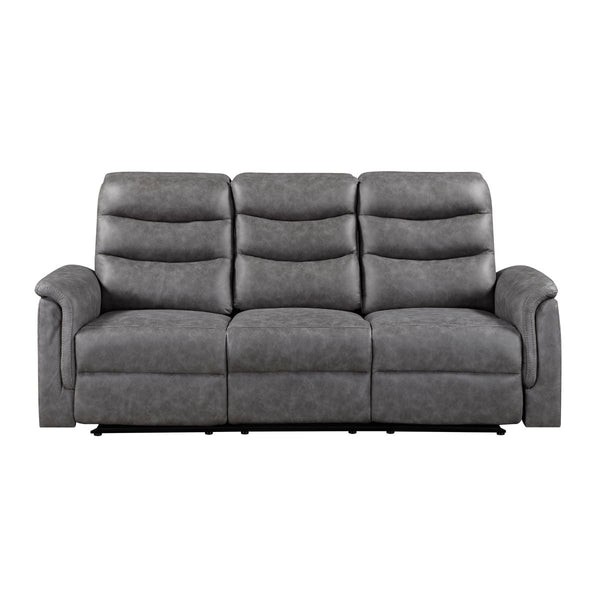 Metric Double Reclining Sofa with Drop-down Cup Holders