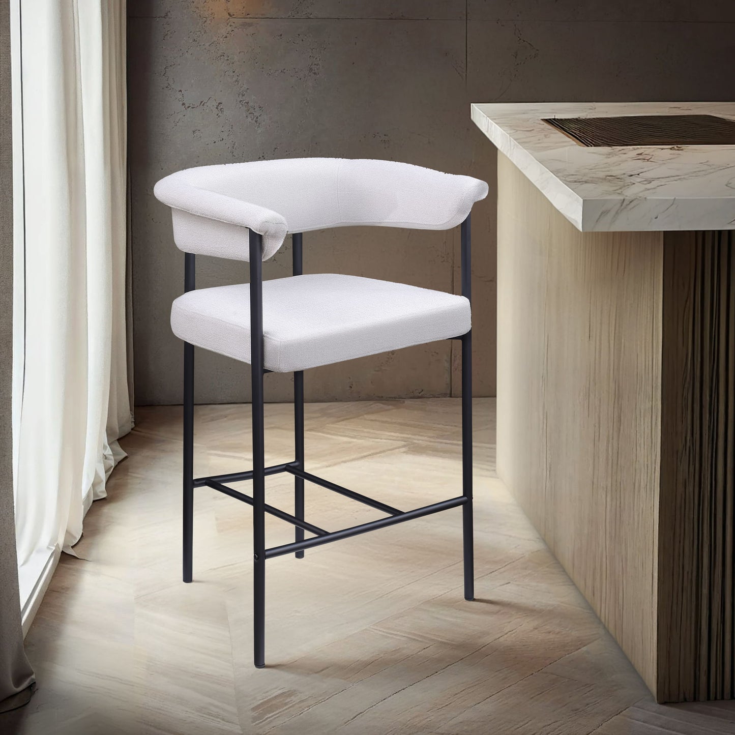 Malin - Linen Counter Stool (Set of 2)