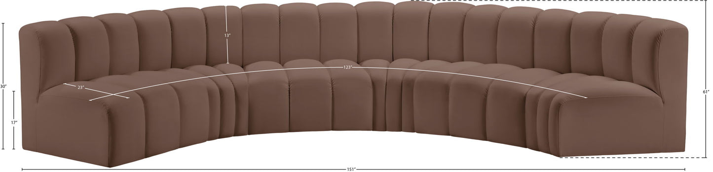 Arc - Faux Leather 6 Piece U-Shaped Modular Sofa