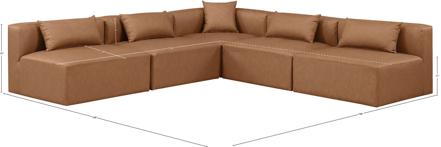Cube - 5 Piece Modular Corner Armless Sectional