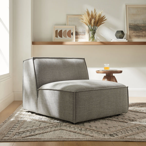 Restore Performance Fabric Upholstered Armless Modular Chair - Pewter
