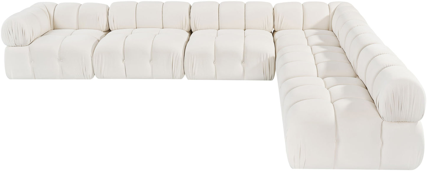 Orin - Velvet 6 Piece Modular L-Shaped Sectional