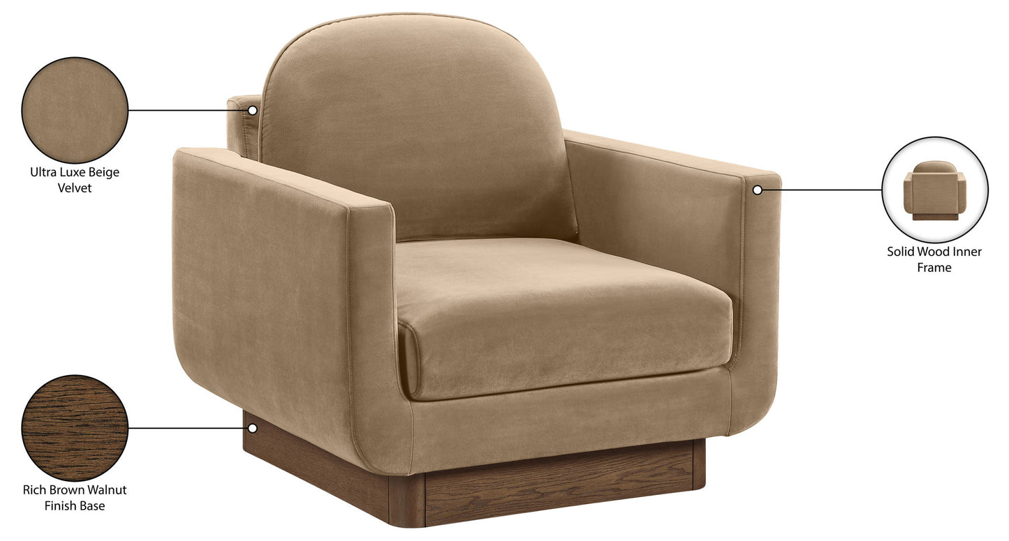 Diviento - Velvet Performance Fabric Upholstered Accent Chair