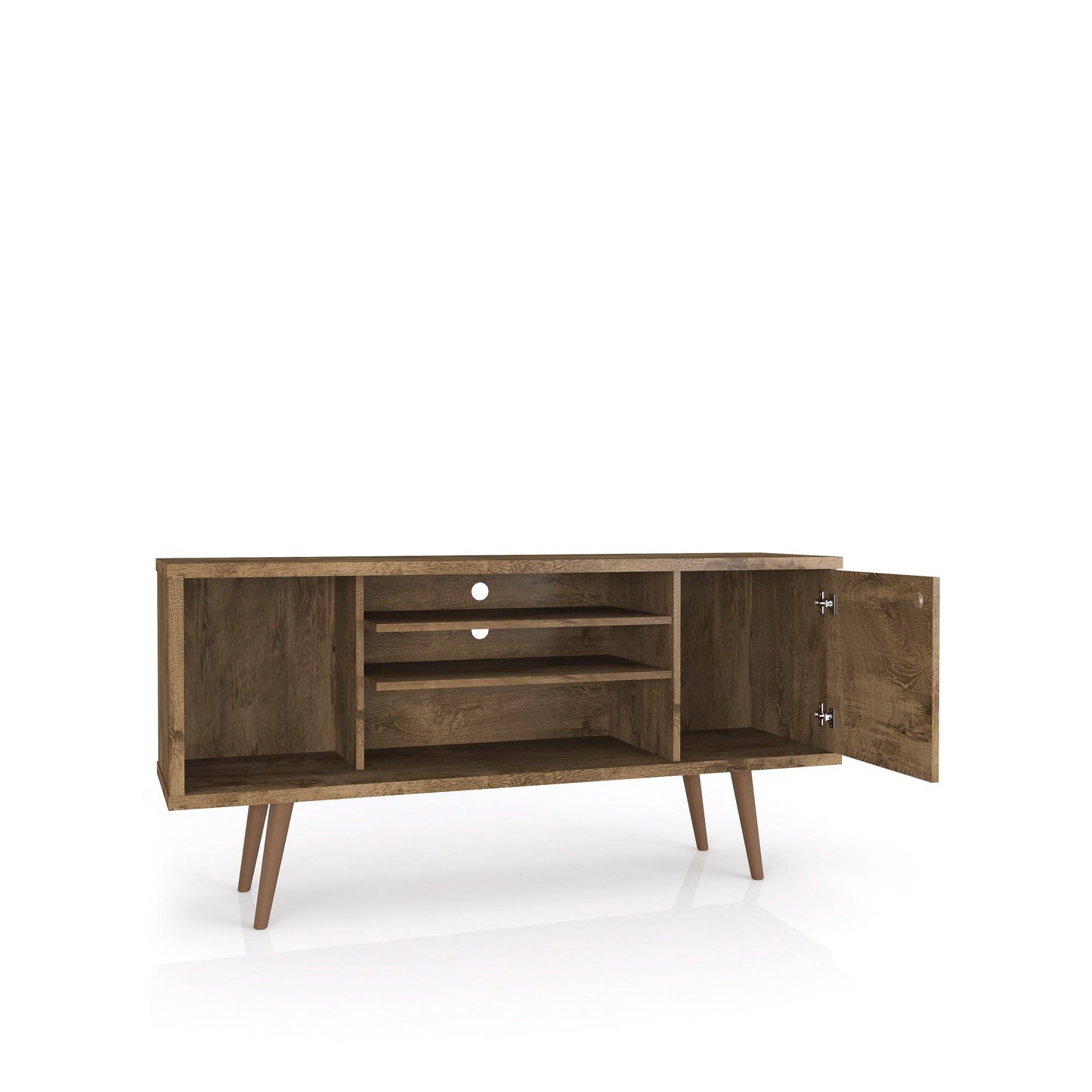 Manhattan Liberty - 53" TV Stand With Rustic Brown Frame