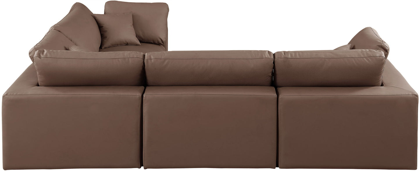 Comfy - 4 Piece Faux Leather Modular Sectional