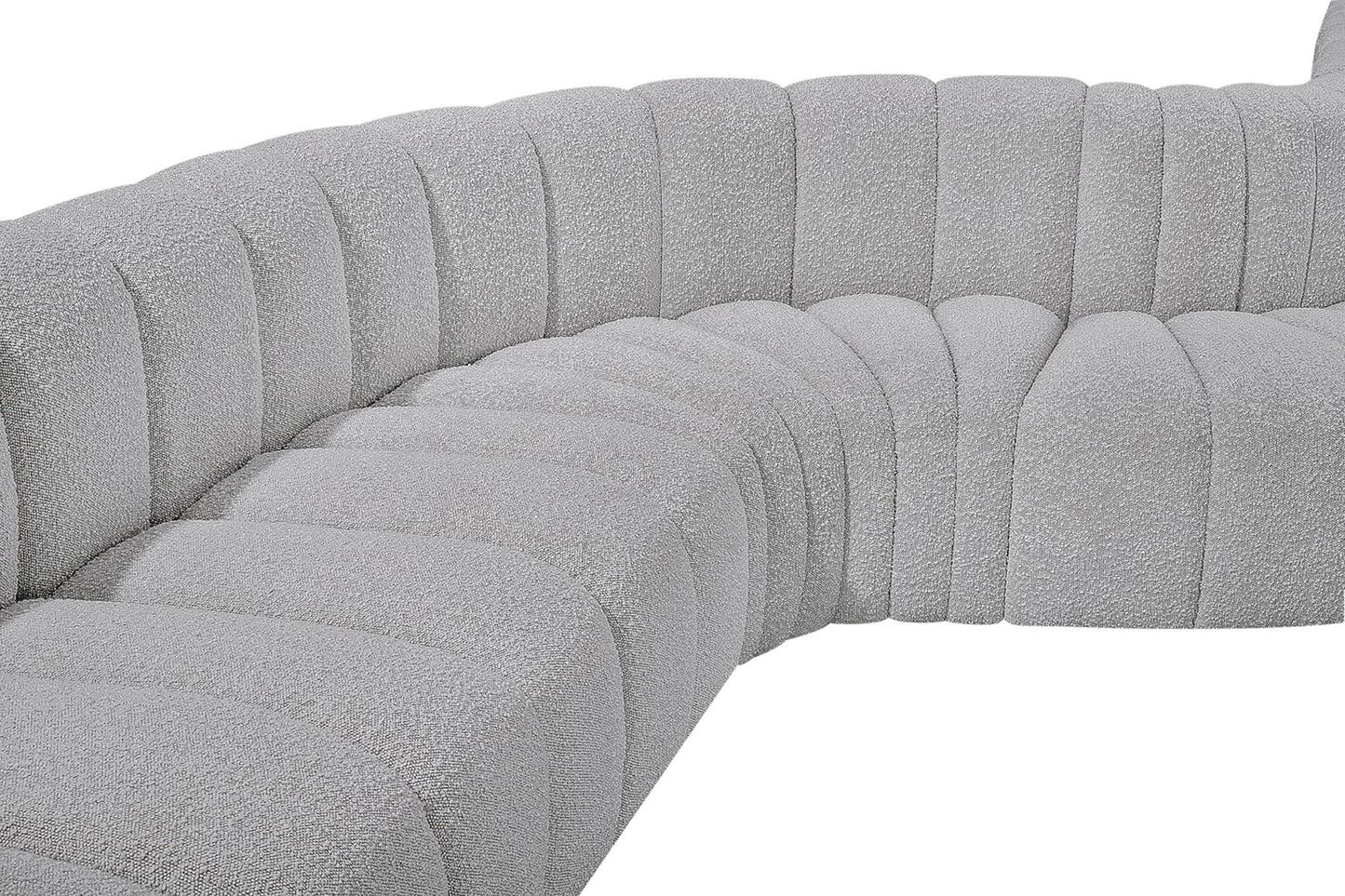 Arc - Boucle Fabric 8 Piece Curved Modular Sofa