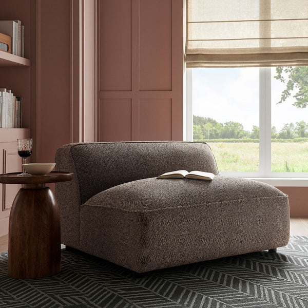 Auren Lattice Boucle Upholstered Modular Armless Chair - Earth