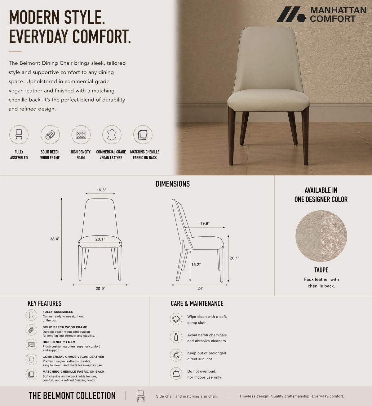 Belmont - Side Chair (Set of 2) - Taupe
