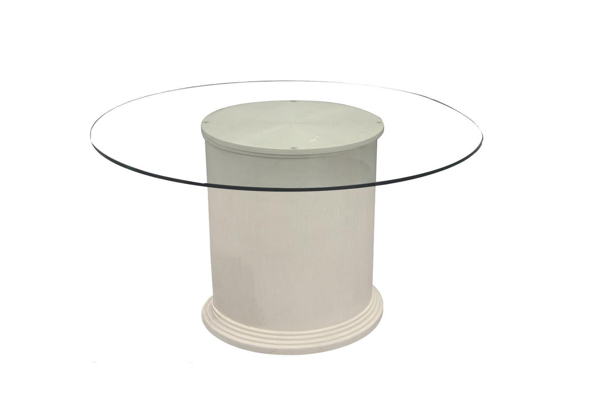 Maren - Complete Round Glass Top Dining Table