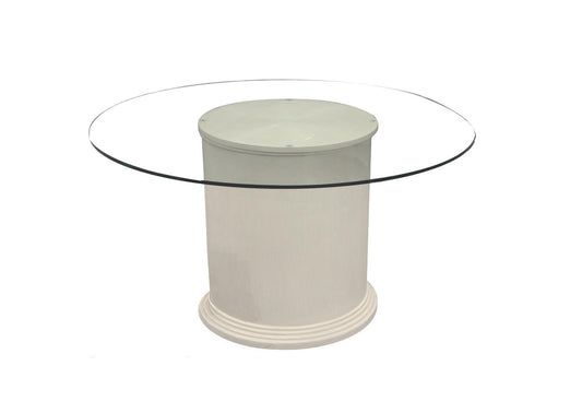 Maren - Complete Round Glass Top Dining Table