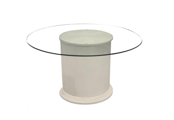 Maren - Complete Round Glass Top Dining Table