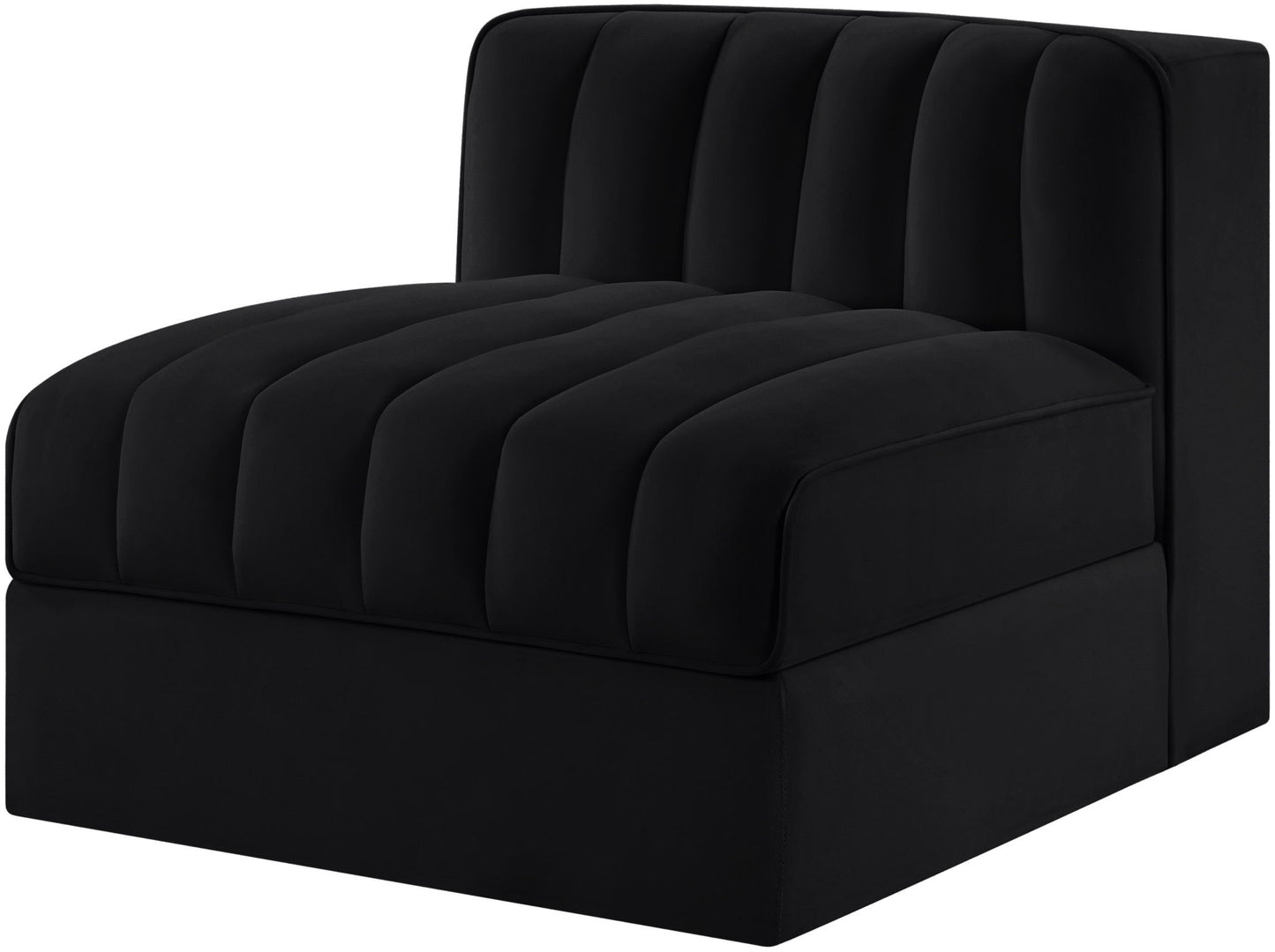 Rummi - Velvet Performance Fabric Upholstered Modular Armless Chair