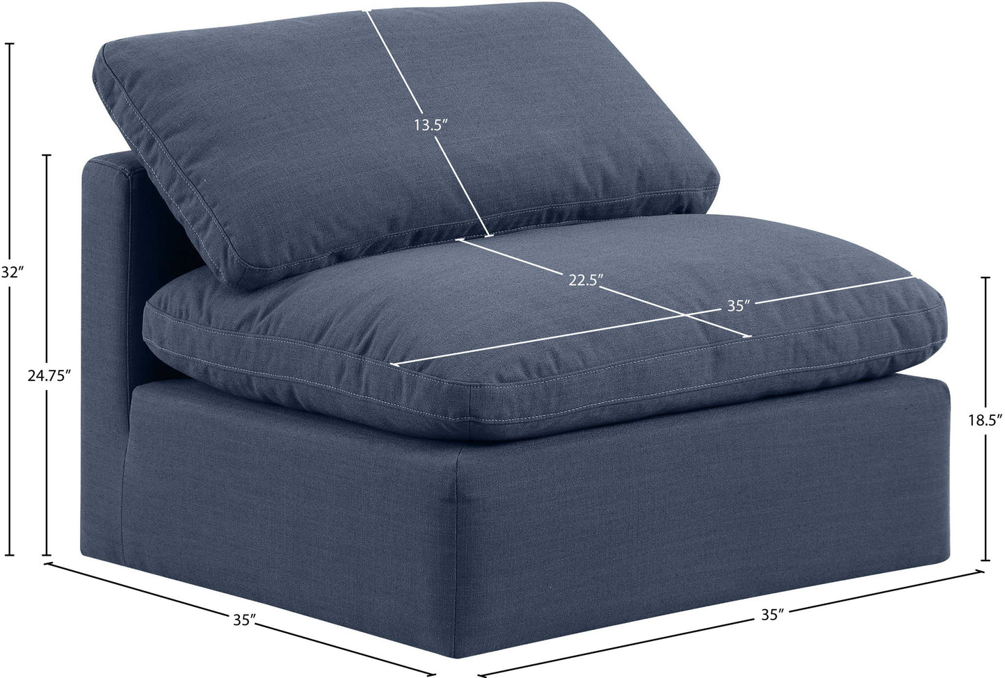 Indulge - Linen Armless Chair