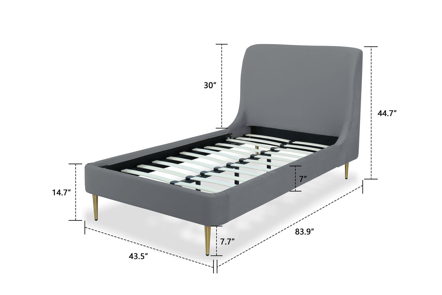 Manhattan Heather - Bed With Gold Legs