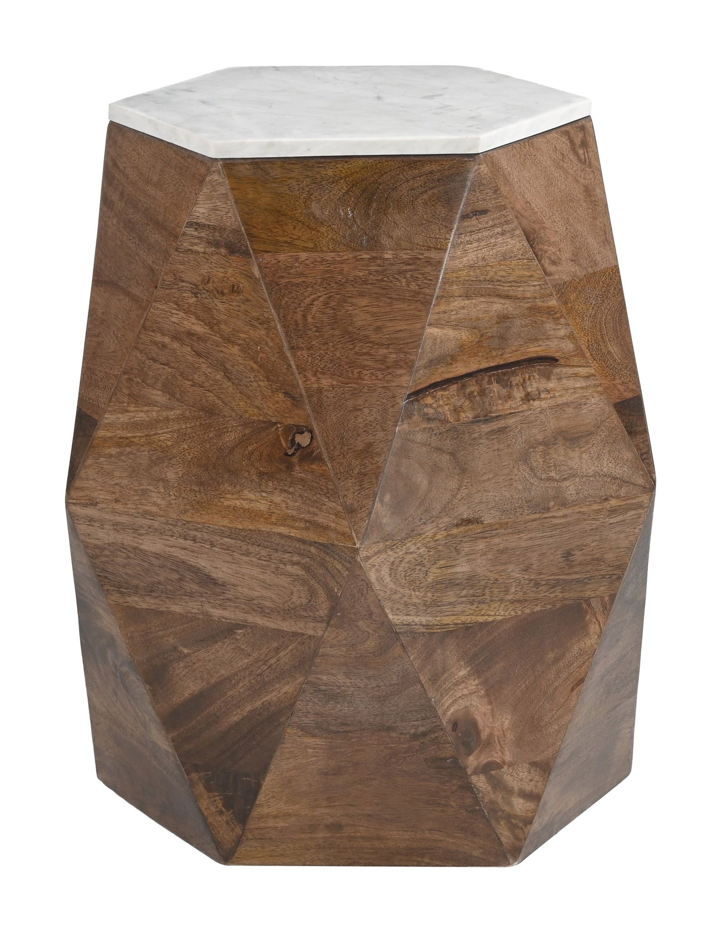 Bisel - Side Table - White / Walnut