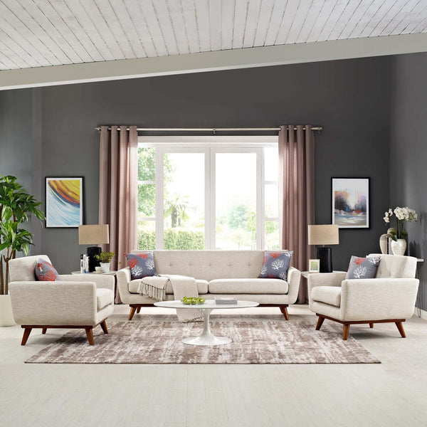 Engage Armchairs and Sofa Set of 3 - Beige