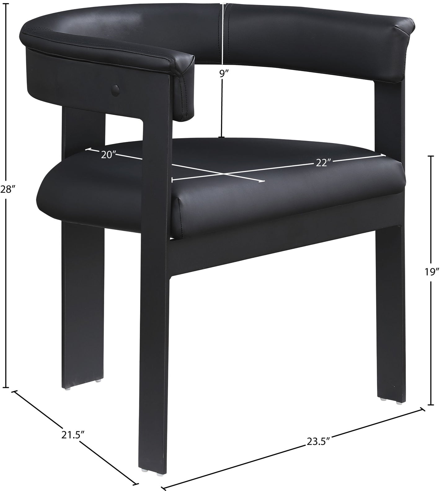 Romeo - Faux Leather Dining Chair With Black Base (Set of 2)