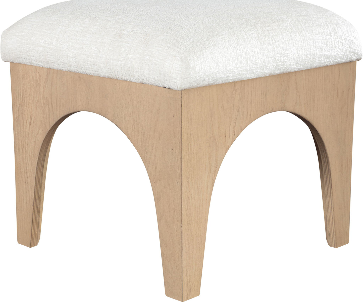 Lawson - Chenille Fabric Ottoman - Natural Base