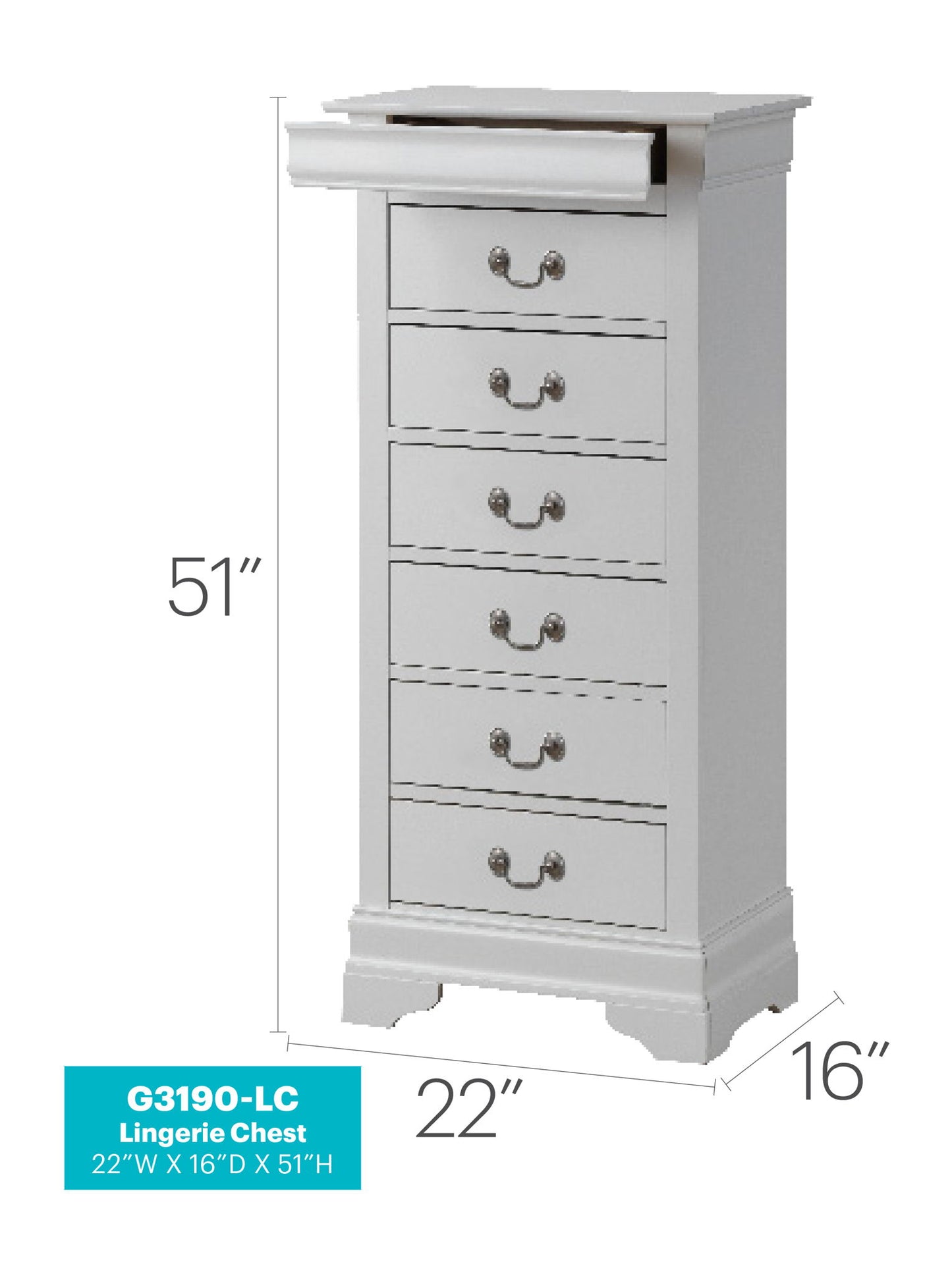 Glory Furniture - Louis Phillipe - Lingerie Chest