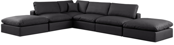 Comfy - 6 Piece Faux Leather Modular Sectional