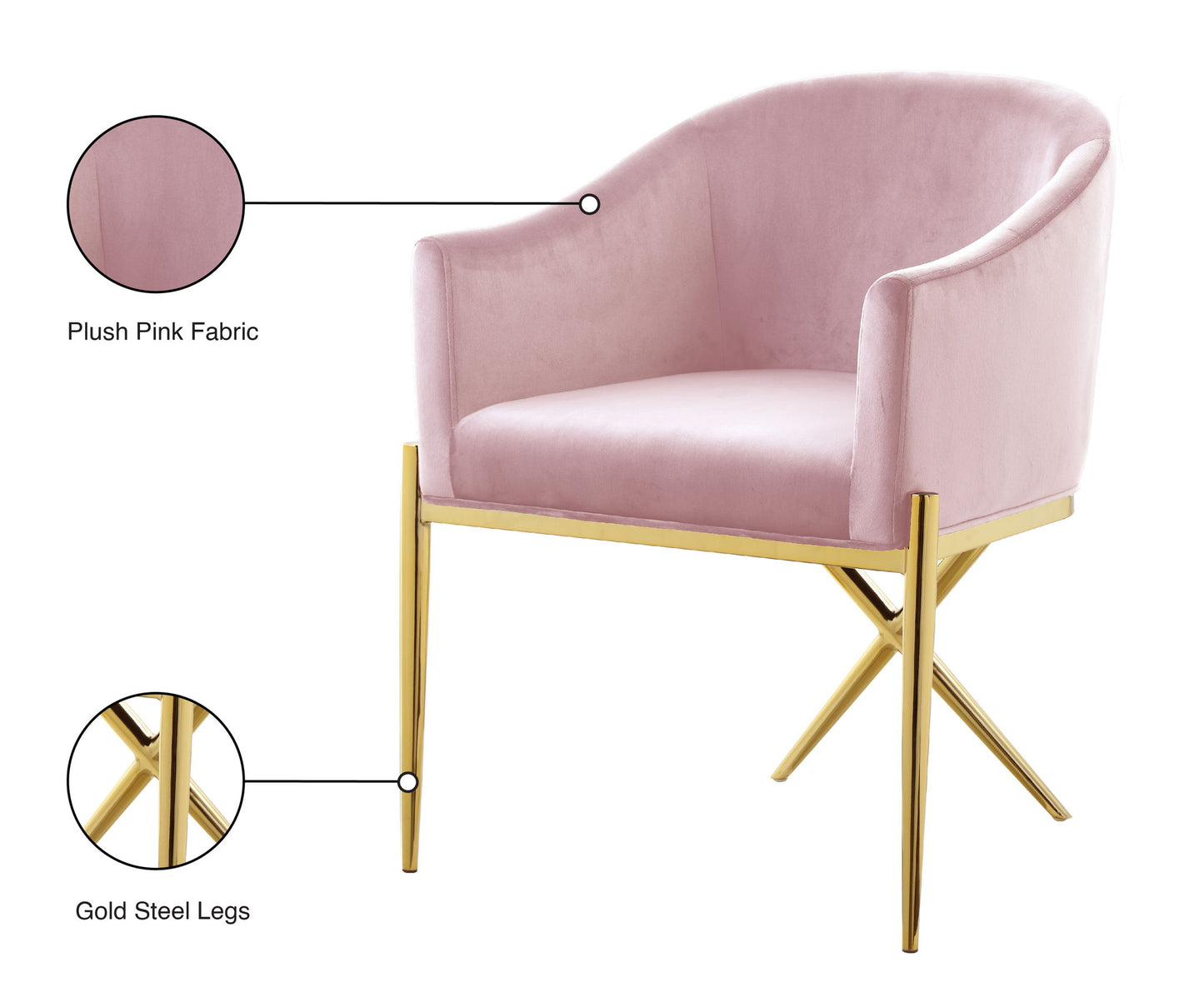 Xavier - Dining Chair with Gold Legs