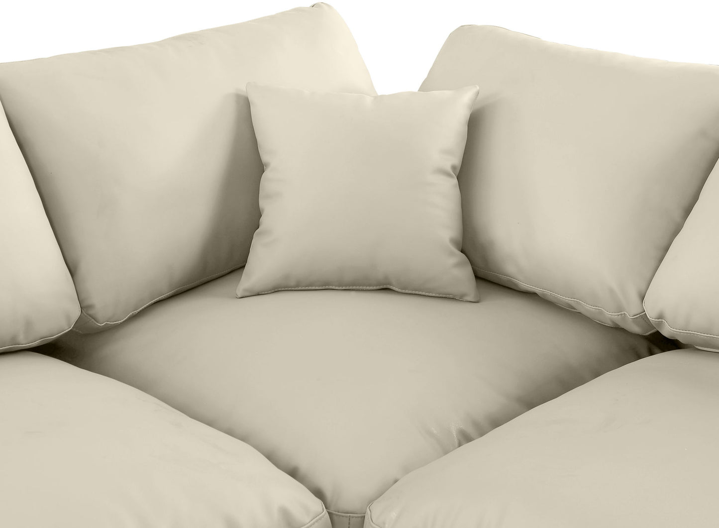 Comfy - 6 Piece Faux Leather Modular Armless Sectional