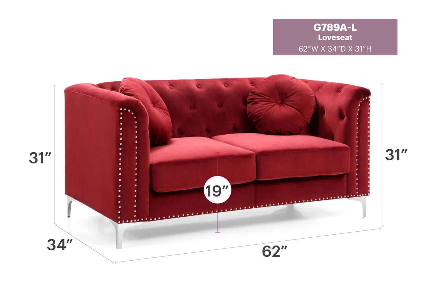 Glory Furniture - Pompano - Loveseat