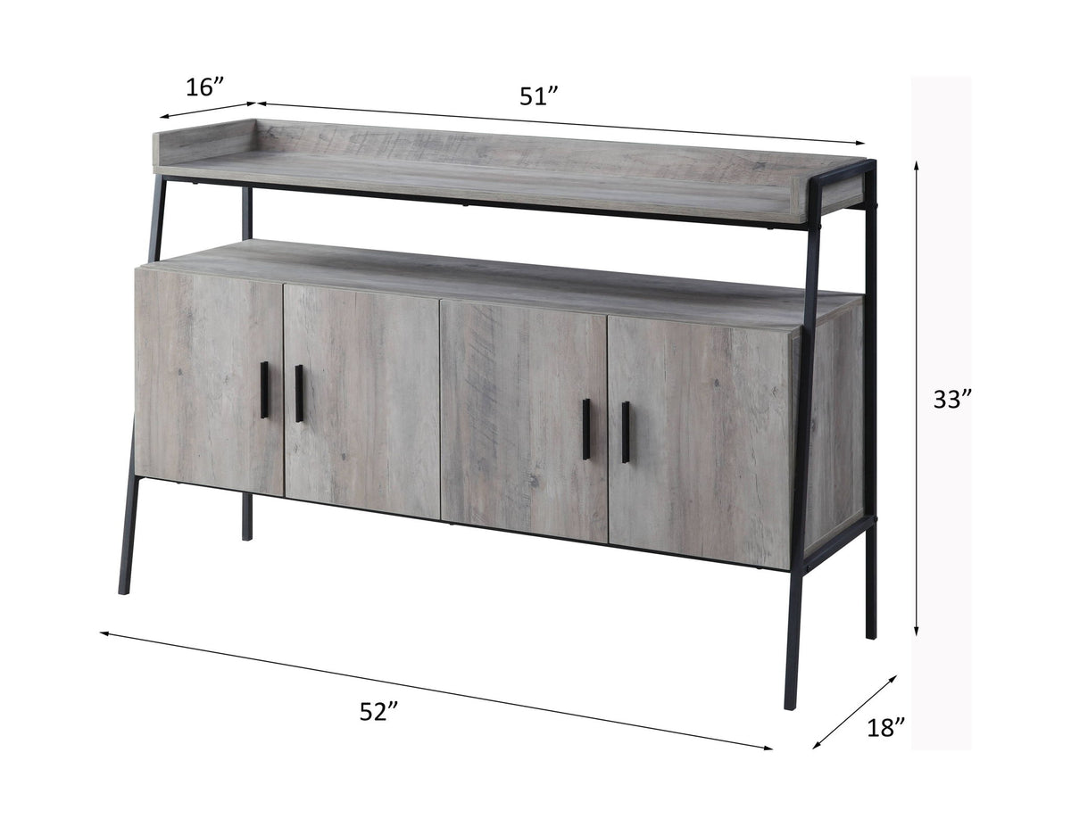 Samiya - TV Stand - Gray Oak & Black