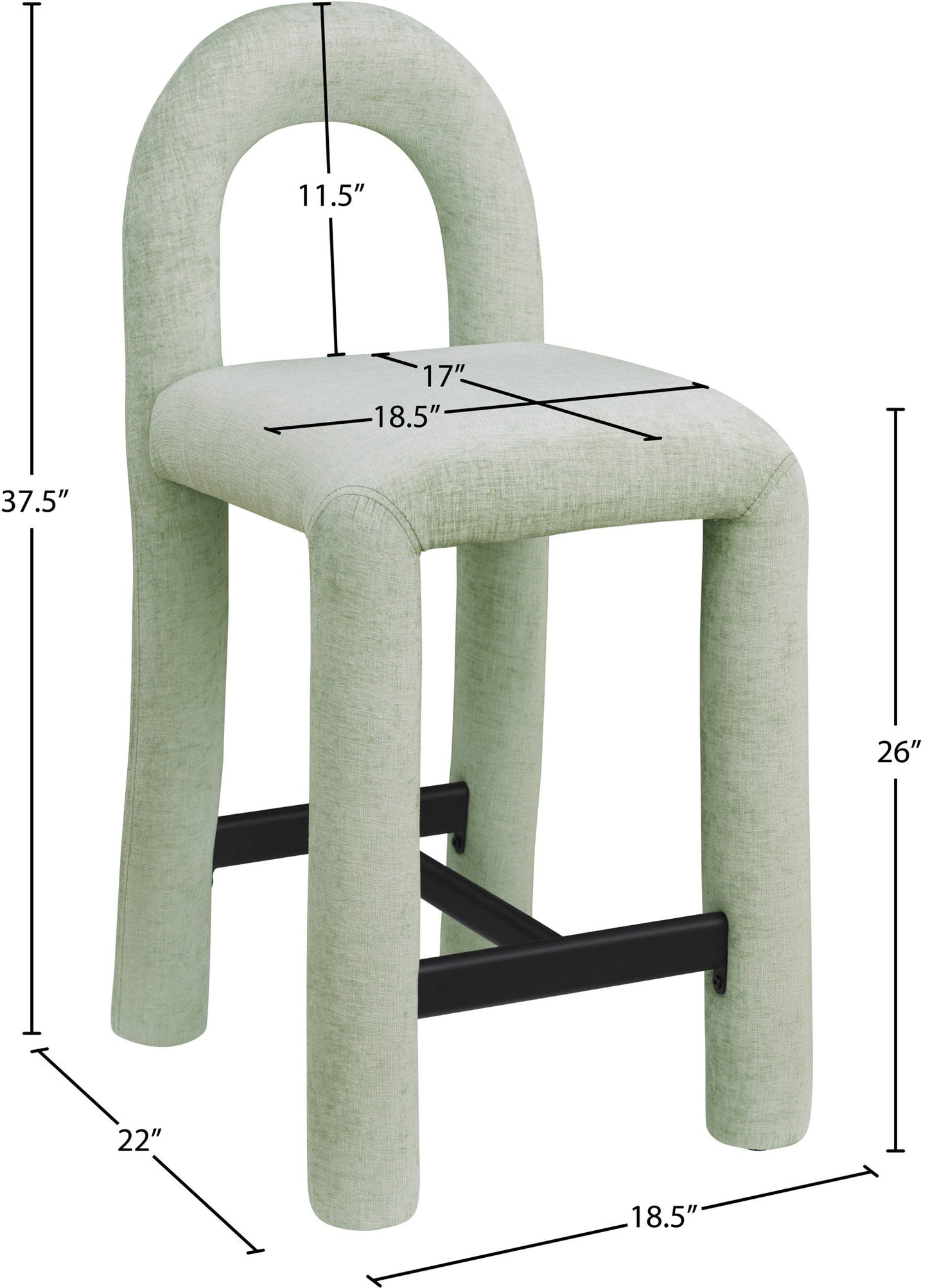 Amari - Chenille Fabric Stool