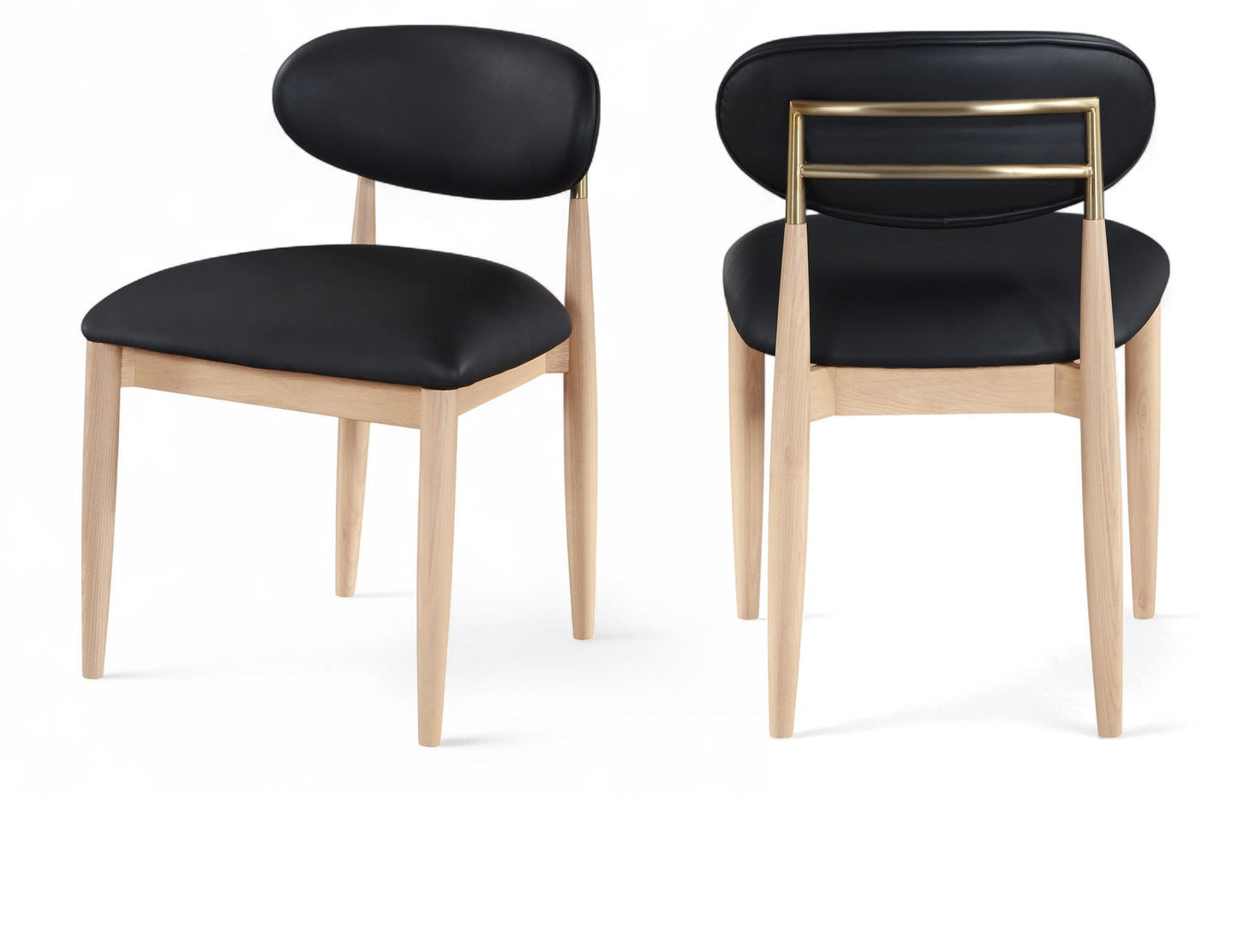 Riccio - Faux Leather Dining Side Chair (Set of 2) - Natural Frame