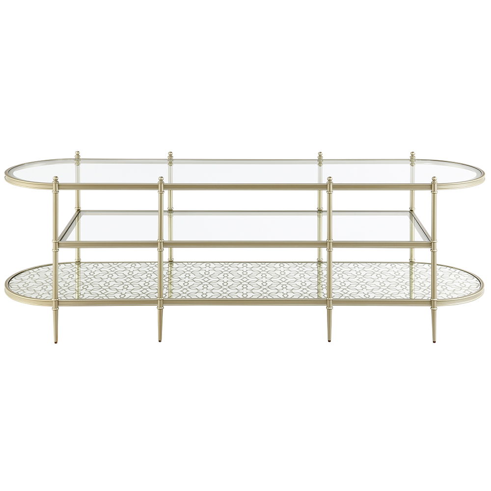 Zaba - TV Stand - Glass Top & Champagne