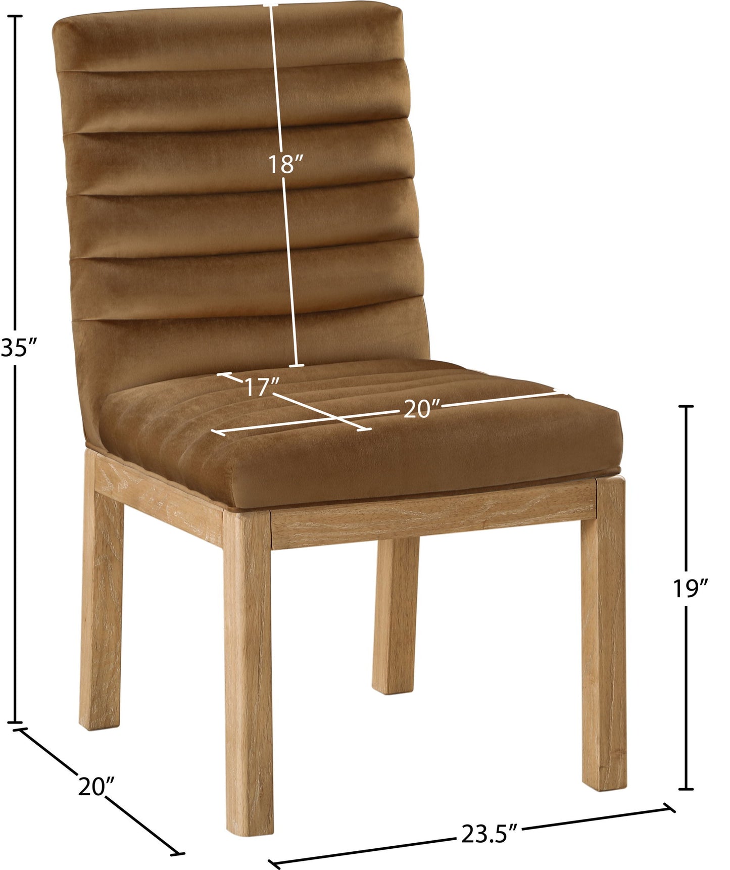 Evelyn - Dining Chair With Natural Legs - Saddle