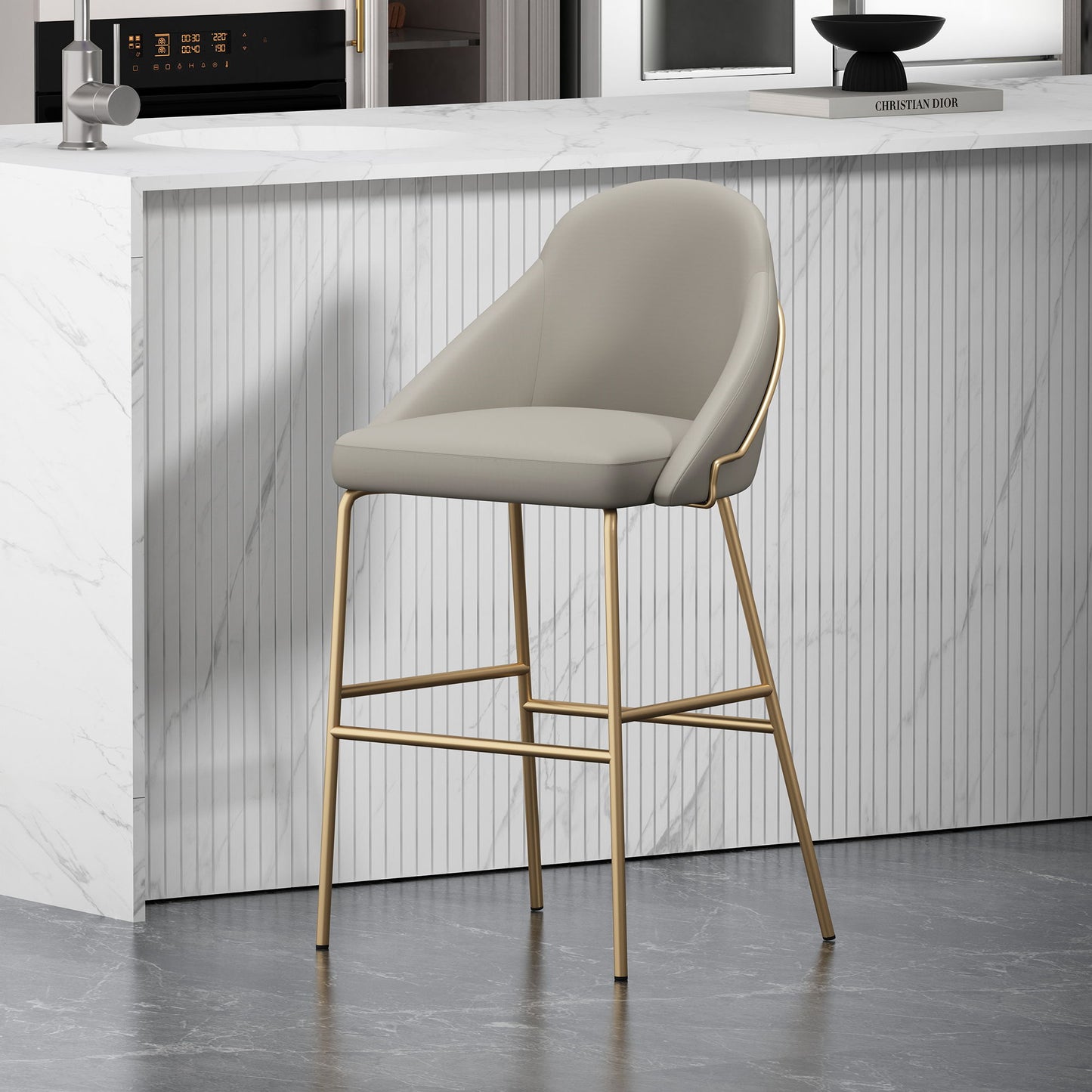 Manhattan Gracie - Barstool With Gold Base