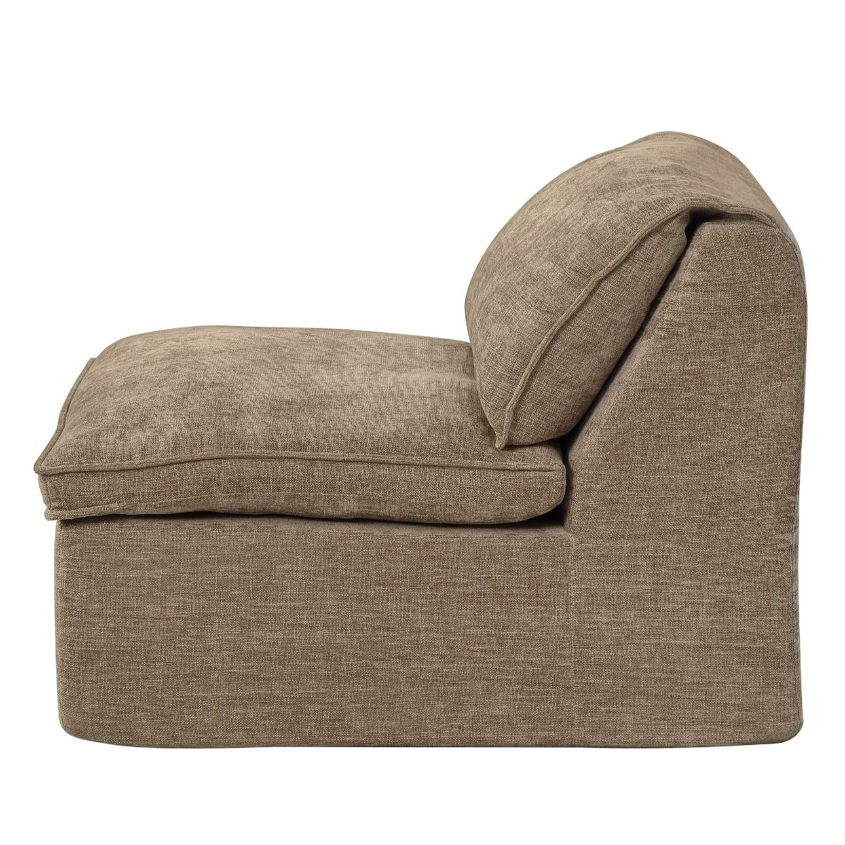 Almano - Modular Armless Chair - Light Brown Chenille