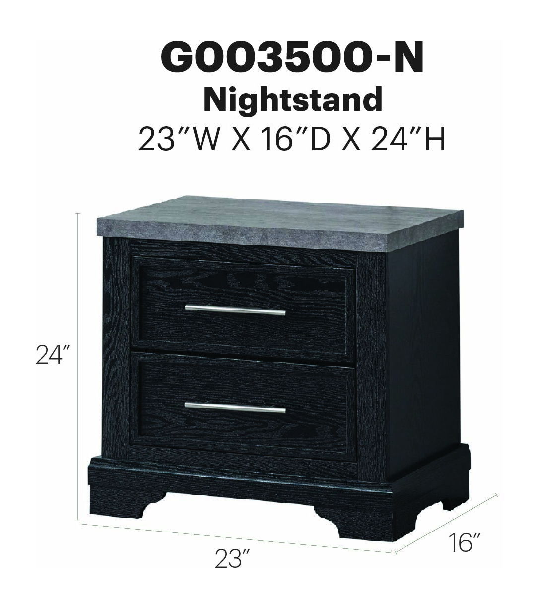 Grande - Nightstand - Black