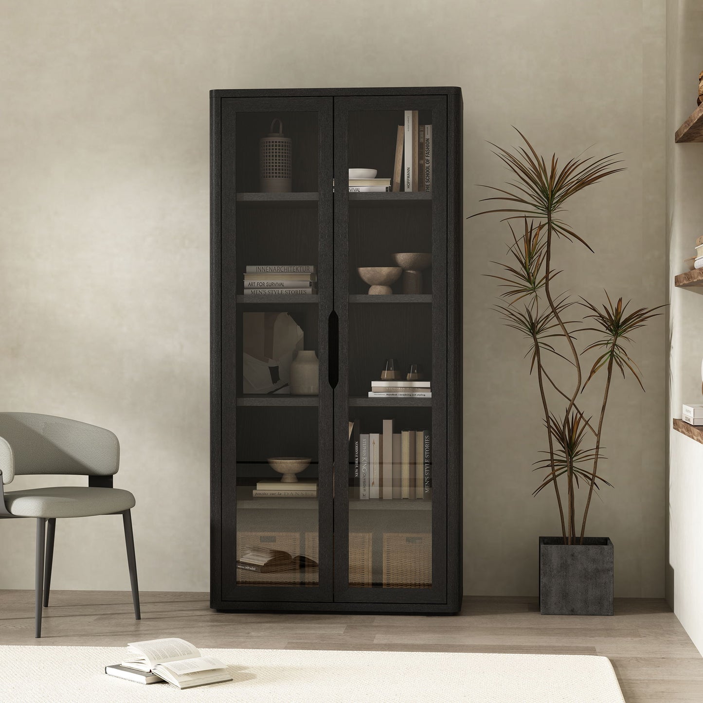 Manhattan Rivington - Bookcase Cabinet With Glass Doors
