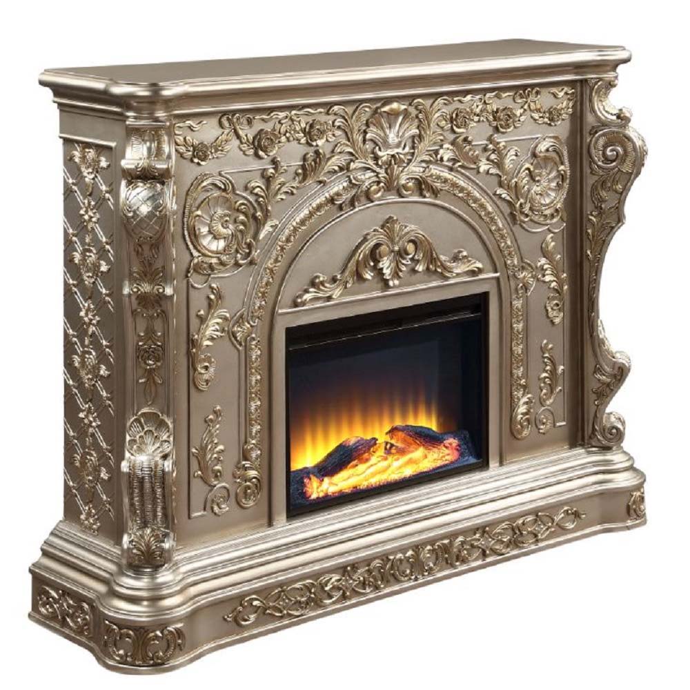 Danae - Fireplace - Antique Silver
